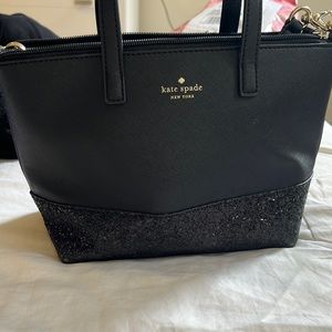 Kate Spade crossbody bag with black sparkles on bottom